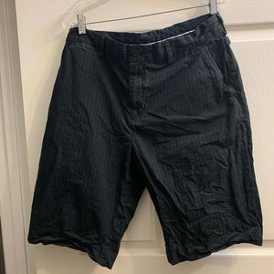 R Lauren black pin striped chino type shorts size 12 guc  #B 57
